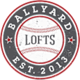 A stamp with a baseball in the middle and the word "Ballyard" written on it.